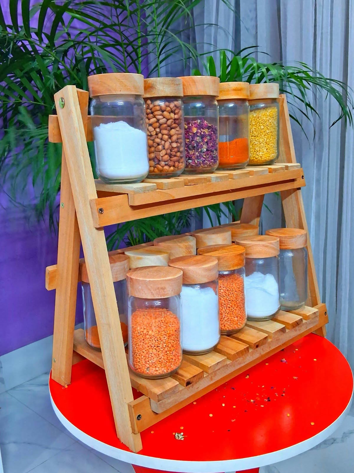 Wooden foldable rack