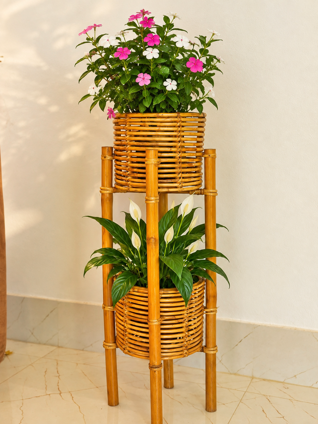 2 layer Rattan Planter